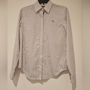 Lauren Ralph Laurn Women Long Sleeve Striped Button Down Shirt